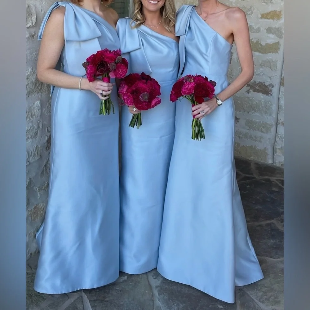 Alfred Sung Light Blue Bridesmaid Dress - Size 6 - Picture 2 of 3
